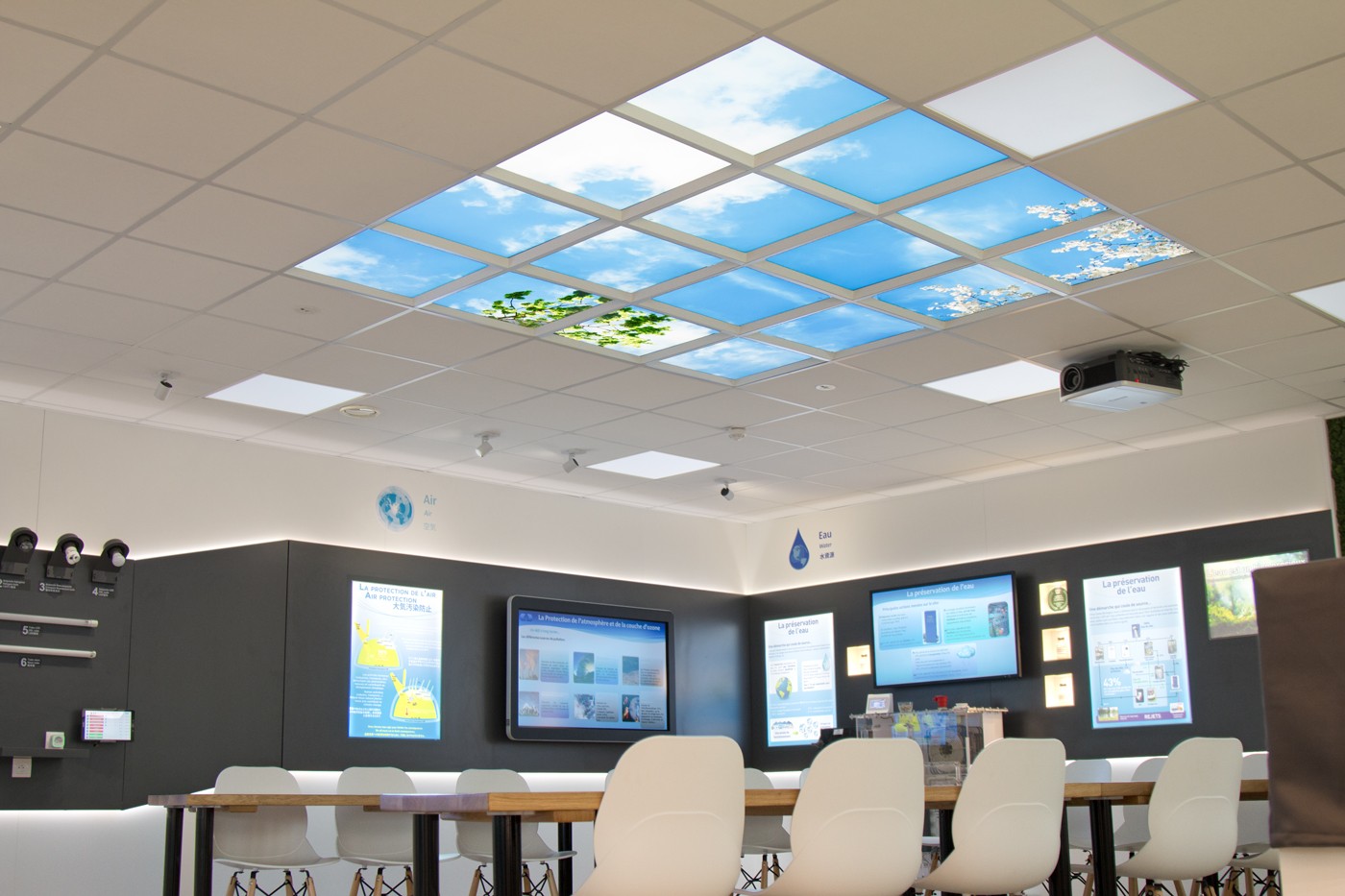 Plafond lumineux 60x60 cm puits de lumière articificielle