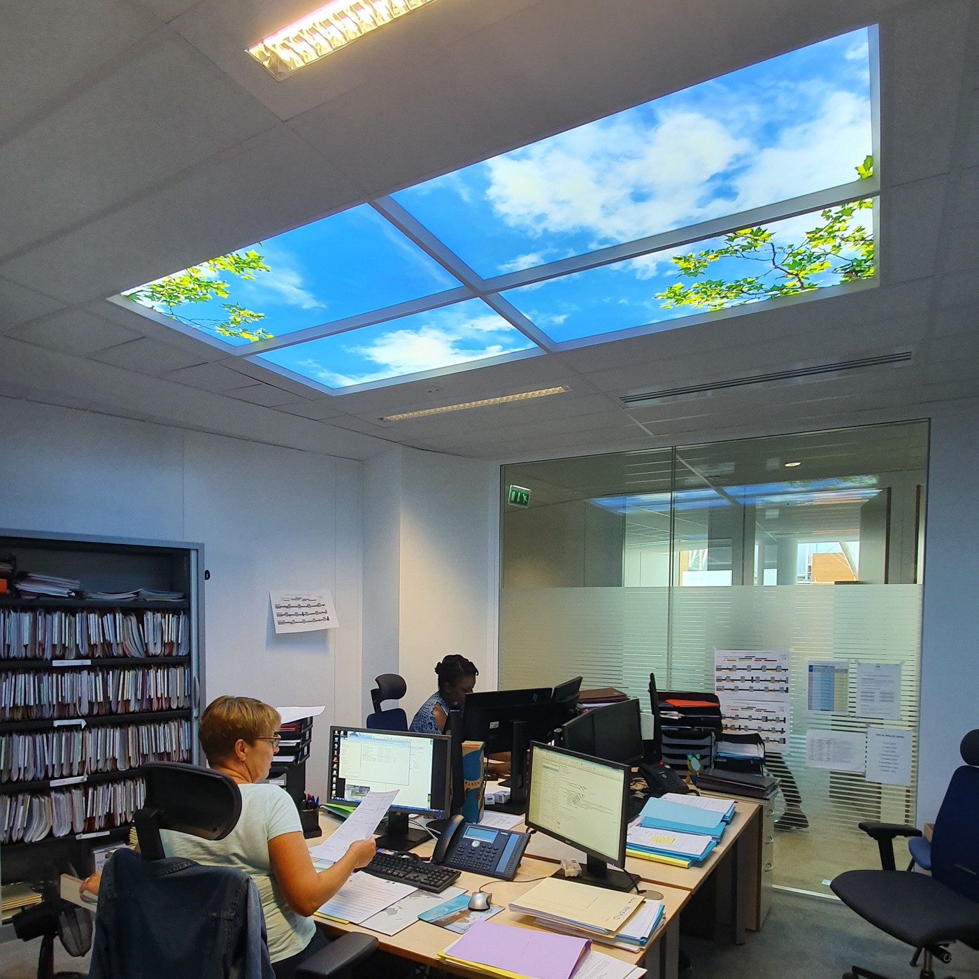 plafond lumineux Cumulux bureau sans fenêtre ministère de la justice
