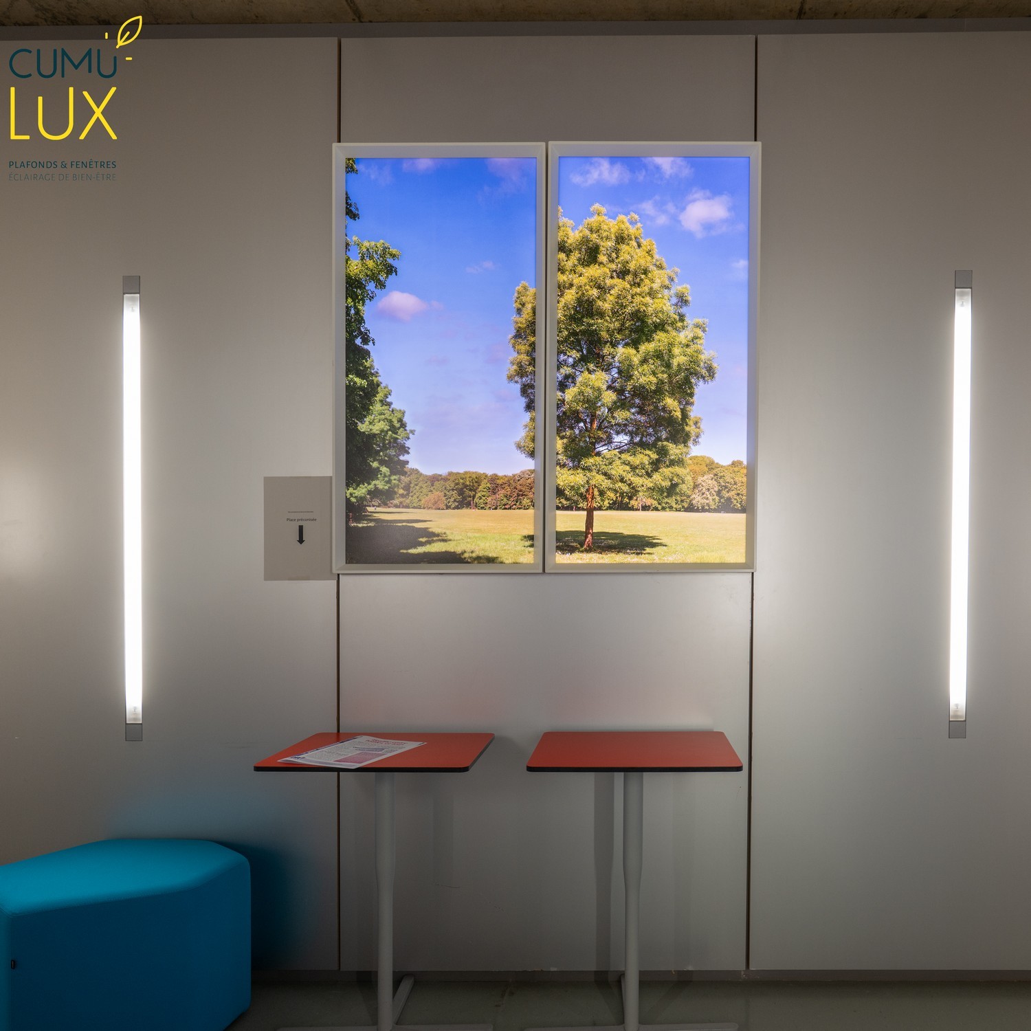 Fausses fenêtres LED Cumulux Evolution, pour apporter de la lumière dans une pièce sombre.